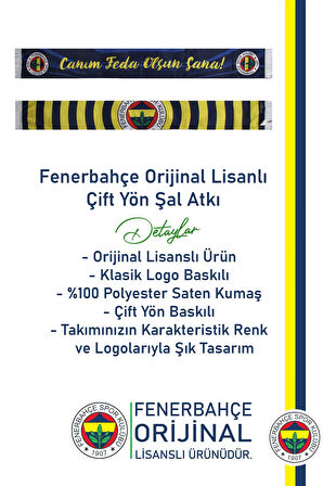 Fenerbahçe Orijinal Lisanslı Çift Taraflı Şal Atkı