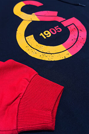 Galatasaray Orijinal Lisanslı Logo Siyah Kapüşonlu Sweat 