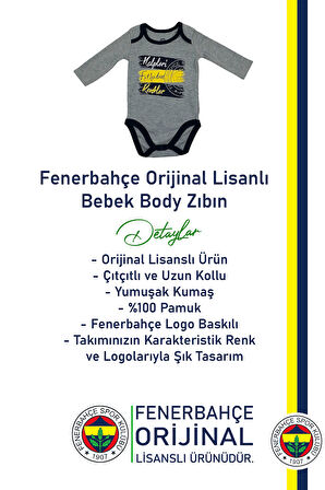 Fenerbahçe Orijinal Lisanslı Kalpleri Fetheden Renkler Bebek Body Zıbın