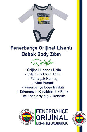 Fenerbahçe Orijinal Lisanslı Kalpleri Fetheden Renkler Bebek Body Zıbın Hediyelik Ahşap Kutulu