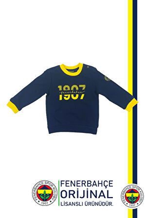 Fenerbahçe Orijinal Lisanslı Uzun Kol Lacivert Bebek 1907 Sweat