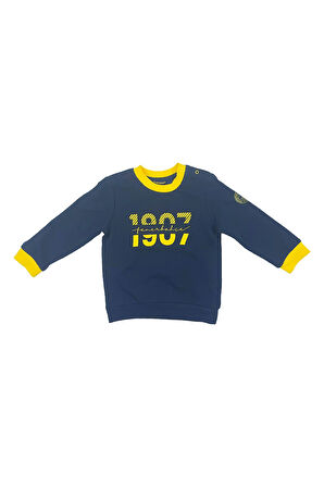 Fenerbahçe Orijinal Lisanslı Uzun Kol Lacivert Bebek 1907 Sweat Eşofman Alt Set Ahşap Kutulu