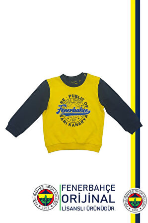 Fenerbahçe Orijinal Lisanslı Republic Of Fenerbahçe Lacivert Bebek Sweat Eşofman Alt Set Kutulu