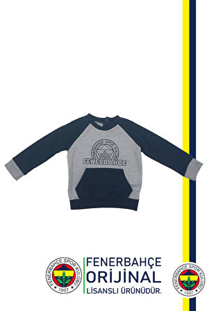 Fenerbahçe Orijinal Fb Logo Sarı-Lacivert Bebek Sweat Hediyelik Ahşap Kutulu