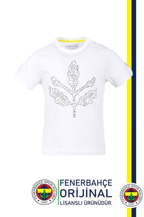 Fenerbahçe Orijinal Palamut Logo Sıfır Yaka Çocuk T-Shirt Spor Bileklik Hediyelik Set Ahşap Kutulu