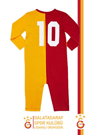 Galatasaray Orijinal Lisanslı Uzun Kol Bebek Tulum Aslan Baskılı Ahşap Kutulu