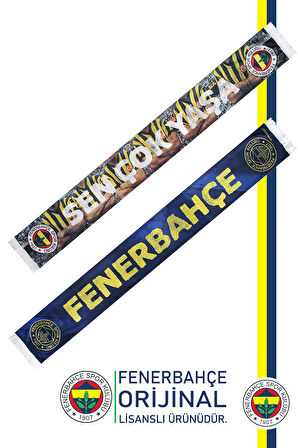 Fenerbahçe Orijinal Lisanslı Sen Çok Yaşa Fenerbahçe Saten Şal Atkı