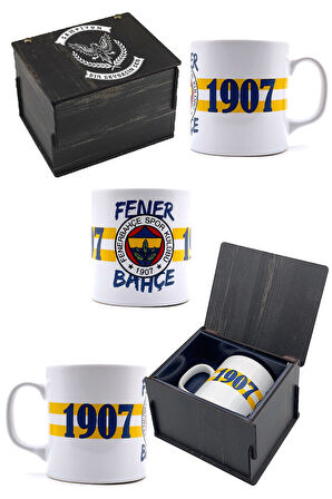 Fenerbahçe Orijinal Lisanslı Sen Çok Yaşa FB Şal Atkı Kupa ve Bileklik Set Hediyelik Kutulu