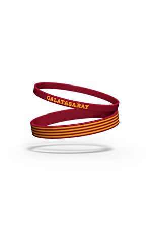 Galatasaray Orijinal Lisanslı Sarı Kırmızı 2'li Bileklik Aslan Baskılı Hediyelik Ahşap Kutulu