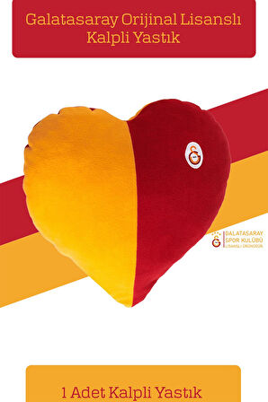 Galatasaray Orijinal Lisanslı Uzun Kol Bebek Body Zıbın & Sarı Kırmızı Kalpli Yastık Set