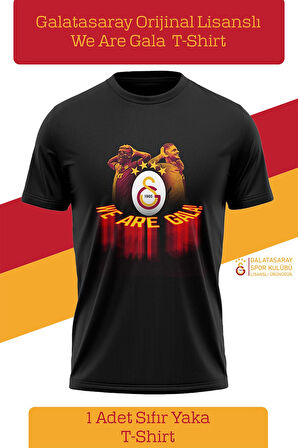 Galatasaray Orijinal Lisanslı We Are Gala T-Shirt Metin Oktay Baskılı Hediyelik Ahşap Kutulu