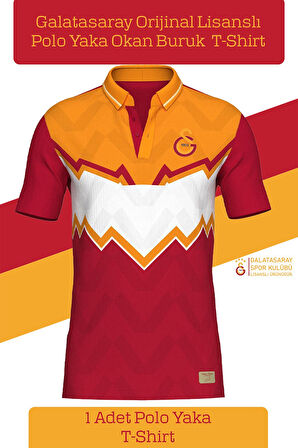 Galatasaray Orijinal Lisanslı Okan Buruk Desing Polo Yaka T-Shirt Metin Oktay Baskılı Hediyelik Kutu