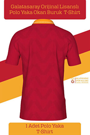 Galatasaray Orijinal Lisanslı Okan Buruk Desing Polo Yaka T-Shirt Metin Oktay Baskılı Hediyelik Kutu