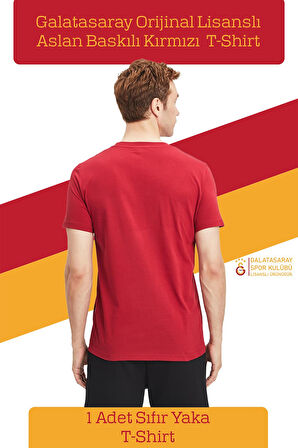 Galatasaray Orijinal Lisanslı Aslan Baskılı T-Shirt Metin Oktay Baskılı Hediyelik Ahşap Kutulu
