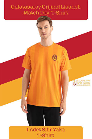 Galatasaray Orijinal Lisanslı Match Day T-Shirt + Bileklik Set Hediyelik Ahşap Kutulu