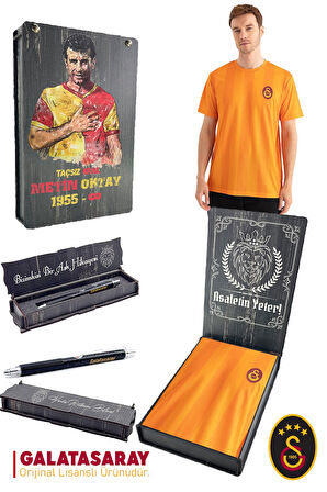 Galatasaray Orijinal Lisanslı Match Day T-Shirt + Uçlu Kalem Set Hediyelik Ahşap Kutulu