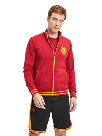 Galatasaray Orijinal Lisanslı Dik Yaka Fermuarlı Erkek Sweat Hediyelik Ahşap Kutulu