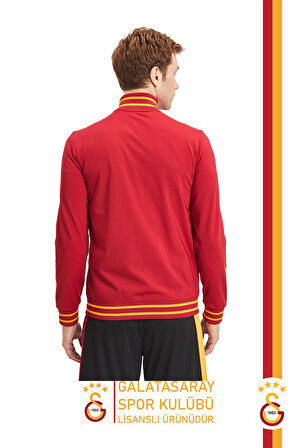 Galatasaray Orijinal Lisanslı Dik Yaka Fermuarlı Erkek Sweat Gs Aslan Baskılı Hediyelik Ahşap Kutulu
