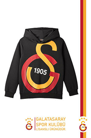 Galatasaray Orijinal Lisanslı Büyük Logo Çocuk Sweat Gs Aslan Baskılı Hediyelik Ahşap Kutulu