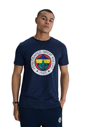 Fenerbahçe Orijinal Lisanslı Kabartma Logo Lacivert Tribün T-Shirt 