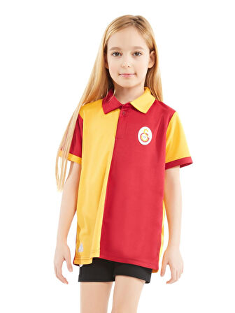 Galatasaray Orijinal Lisanslı Match Day Polo Çocuk T-shirt Gs Aslan Baskılı Hediyelik Ahşap Kutulu