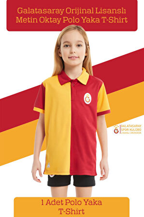 Galatasaray Orijinal Lisanslı Match Day Polo Çocuk T-shirt Metin Oktay Baskılı Hediyelik Kutulu