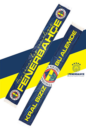 Fenerbahçe Orijinal Lisanslı Her Zaman Hep Seninleyiz Şal Atkı Seramik Kupa Set Baskılı Ahşap Kutulu