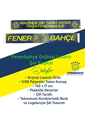 Fenerbahçe Orijinal Lisanslı Mazinde Bir Tarih Yatar Fenerbahçe Şal Atkı ve Hybrt Tükenmez Kalem Set