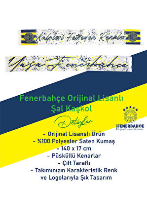 Fenerbahçe Orijinal Lisanslı Kalpleri Fetheden Renkler Fenerbahçe Şal Atkı ve Hybrt Tükenmez Kalem