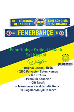 Fenerbahçe Orijinal Lisanslı Son Sözümüz Fenerbahçe Şal Atkı ve Hybrit Tükenmez Kalem Set Kutulu