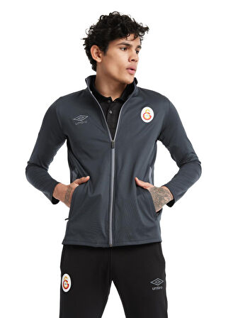 Galatasaray Orijinal Lisanslı Dik Yaka Fermuarlı Antrasit Sweat