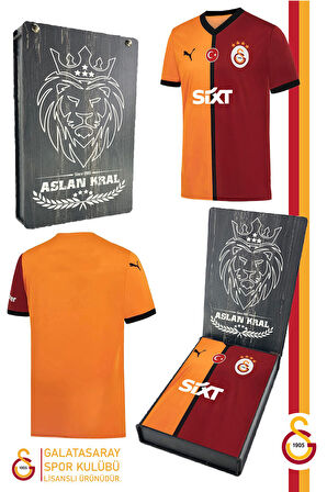 Galatasaray Orijinal 2024/2025 Parçalı İç Saha Taraftar Forma Hediyelik Ahşap Kutulu