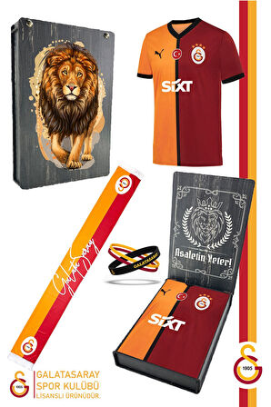 Galatasaray Orijinal 2024/2025 Parçalı İç Saha Taraftar Forma Bileklik Hediyeli Özel Tasarım Kutulu