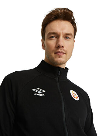 Galatasaray Orijinal Lisanslı Dik Yaka Fermuarlı Siyah Sweat