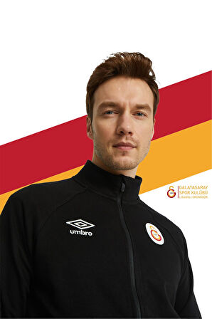 Galatasaray Orijinal Lisanslı Dik Yaka Fermuarlı Siyah Sweat Gs Aslan Baskılı Hediyelik A