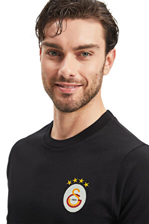 Galatasaray Orijinal Lisanslı Siyah Basic T-Shirt