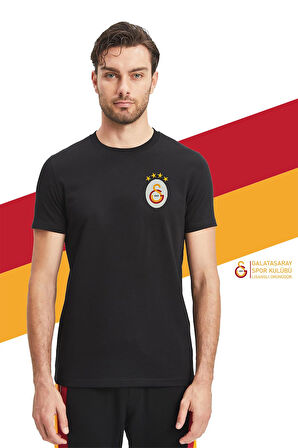 Galatasaray Orijinal Lisanslı Siyah Basic T-Shirt Gs Siyah Basic Hediyelik Ahşap Kutulu