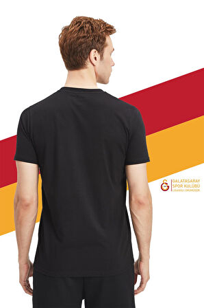 Galatasaray Orijinal Lisanslı Siyah Basic T-Shirt Gs Siyah Basic Hediyelik Ahşap Kutulu