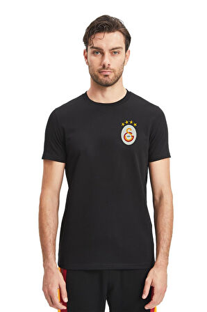 Galatasaray Orijinal Lisanslı Siyah Basic T-Shirt Gs Siyah Basic Hediyelik Ahşap Kutulu
