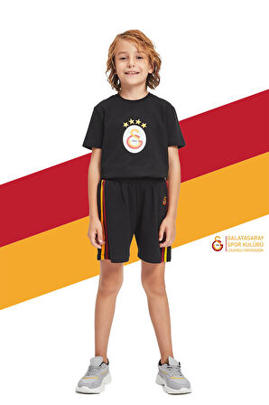 Galatasaray Orijinal Lisanslı Çocuk Şort Siyah