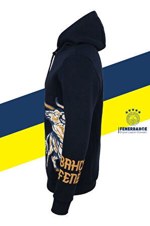 Fenerbahçe Orijinal Lisanslı Kapüşonlu Kolej Sweat Kadıköy Boğası Baskılı Erkek Sweat