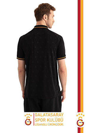 Galatasaray Orijinal Lisanslı Match Day Polo Yaka Siyah T-Shirt Gs Aslan Baskılı Hediyelik Kutulu