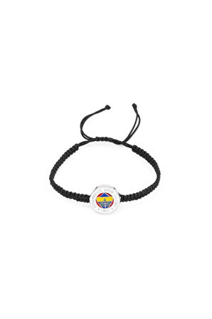 Fenerbahçe Orijinal Lisanslı Fb Logo Makrome Siyah Bileklik