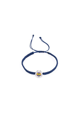 FB BLK 017 Fenerbahçe Orijinal Lisanslı Fb Logo Makrome Bileklik