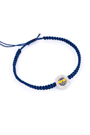 Fenerbahçe Orijinal Lisanslı Fb Logo Makrome Bileklik Hediyelik Ahşap Kutulu