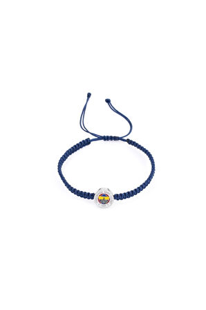 Fenerbahçe Orijinal Lisanslı Fb Logo Makrome Bileklik Hediyelik Ahşap Kutulu