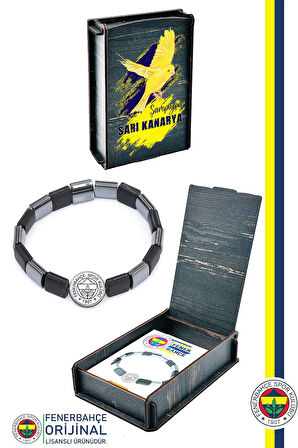 Fenerbahçe Orijinal Lisanslı Fb Logo Mat Onix Doğaltaş Bileklik Kanarya Baskılı Hediyelik