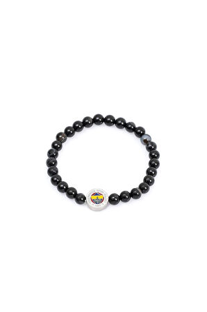 Fenerbahçe Orijinal Lisanslı Fb Akik (6mm) Doğaltaş Bileklik Hediyelik Ahşap Kutulu