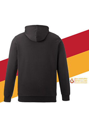 Galatasaray Orijinal Lisanslı Sweat Kapüşonlu Logolu Siyah Sweat