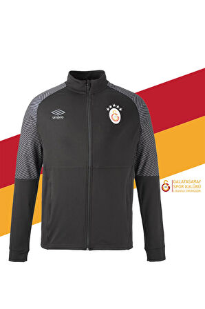 Galatasaray Orijinal Lisanslı Umbro Dik Yaka 5 Yıldızlı Fermuarlı Siyah Sweat